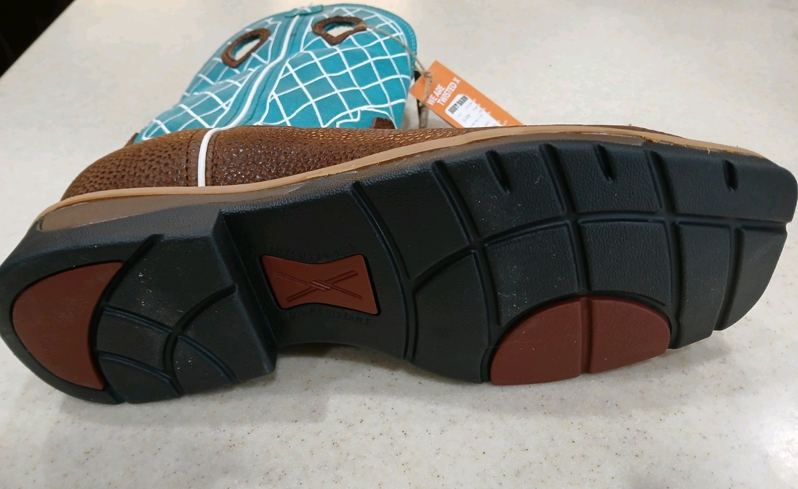 Twisted X Steel Toe Boot Brown/Teal Mens Silze 11D Brand new with Tags.