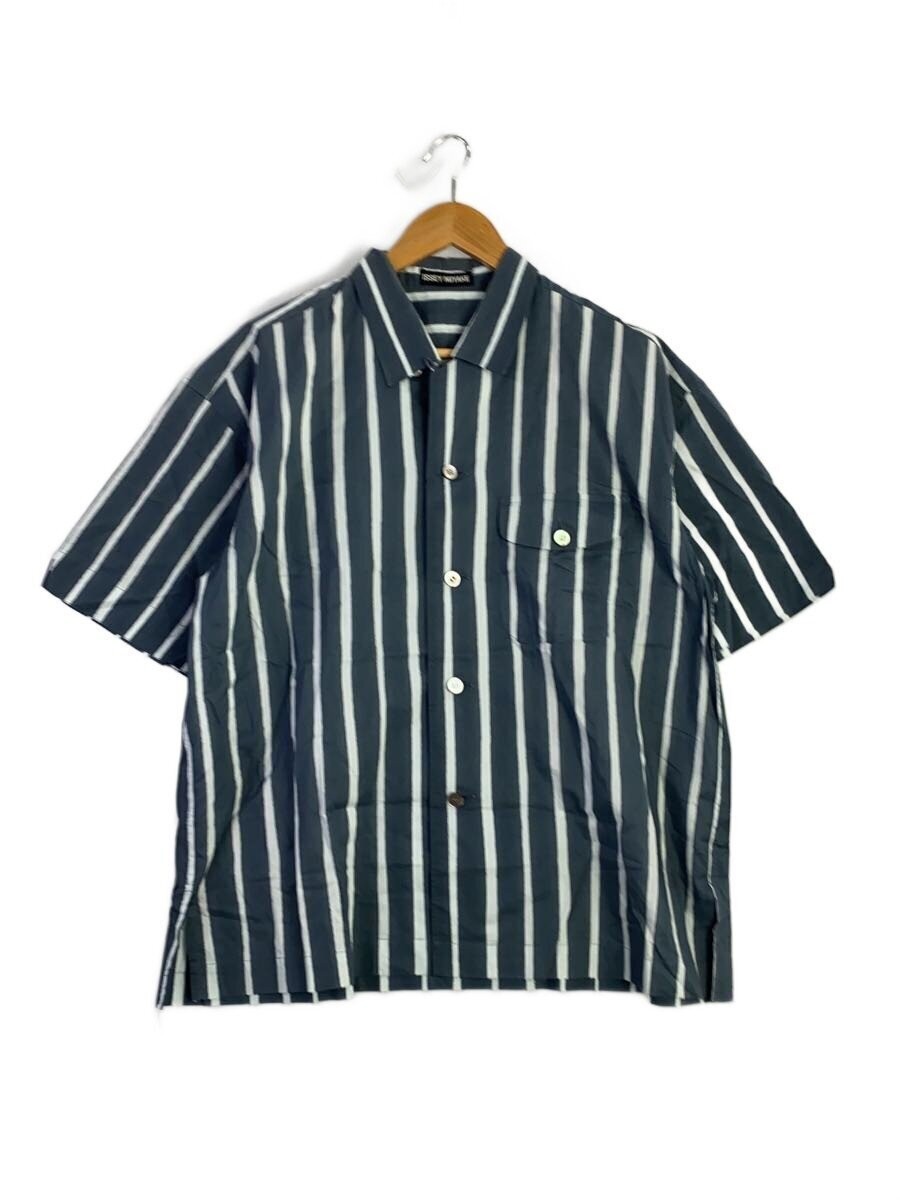 ISSEY MIYAKE Short Sleeve Shirt M / Cotton GRY Stripe ME41-FJ006 80s