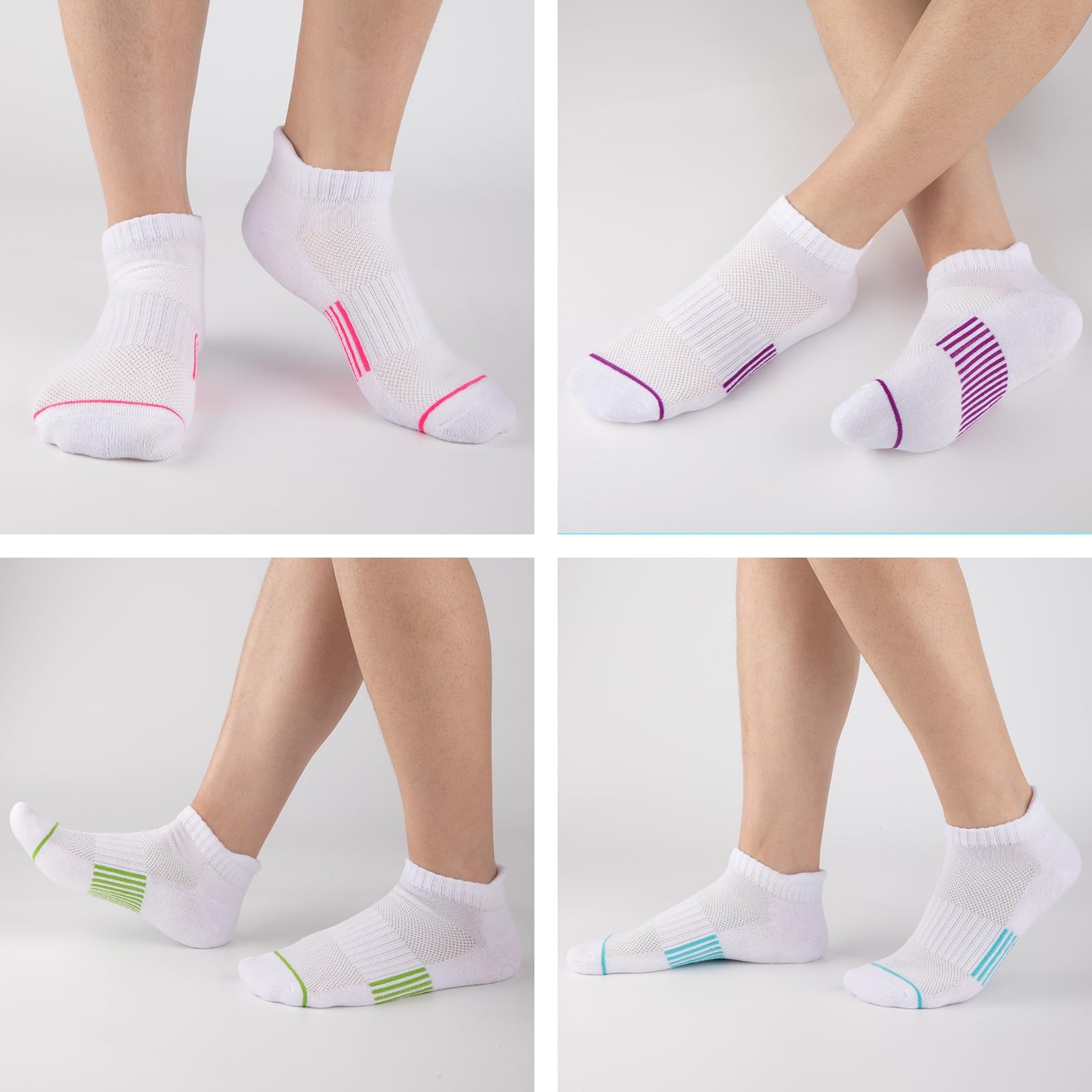 7 Pairs Womens Ankle Socks Athletic Cushioned Anti-Blister Running Low Cut So.