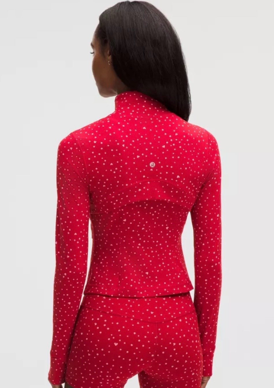 Lululemon Cropped Nulu Define Jacket in Heart Scatter Dot Print US Size 0