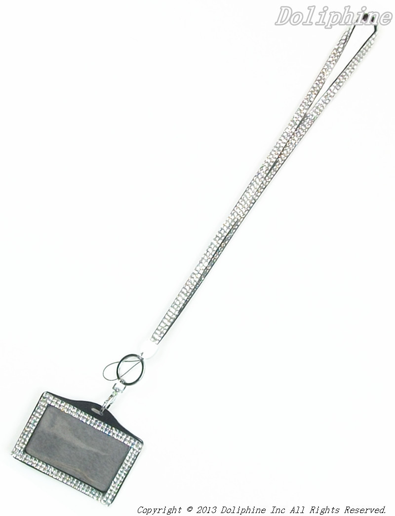Bulk Wholesale Multi-Color Bling Rhinestone LANYARD & Horizontal ID Badge Holder