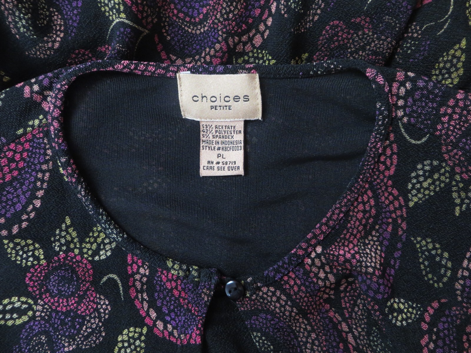 CHOICES Women Acetate Polyester Twinset Blouse W/ Tank Multicolor Floral PL