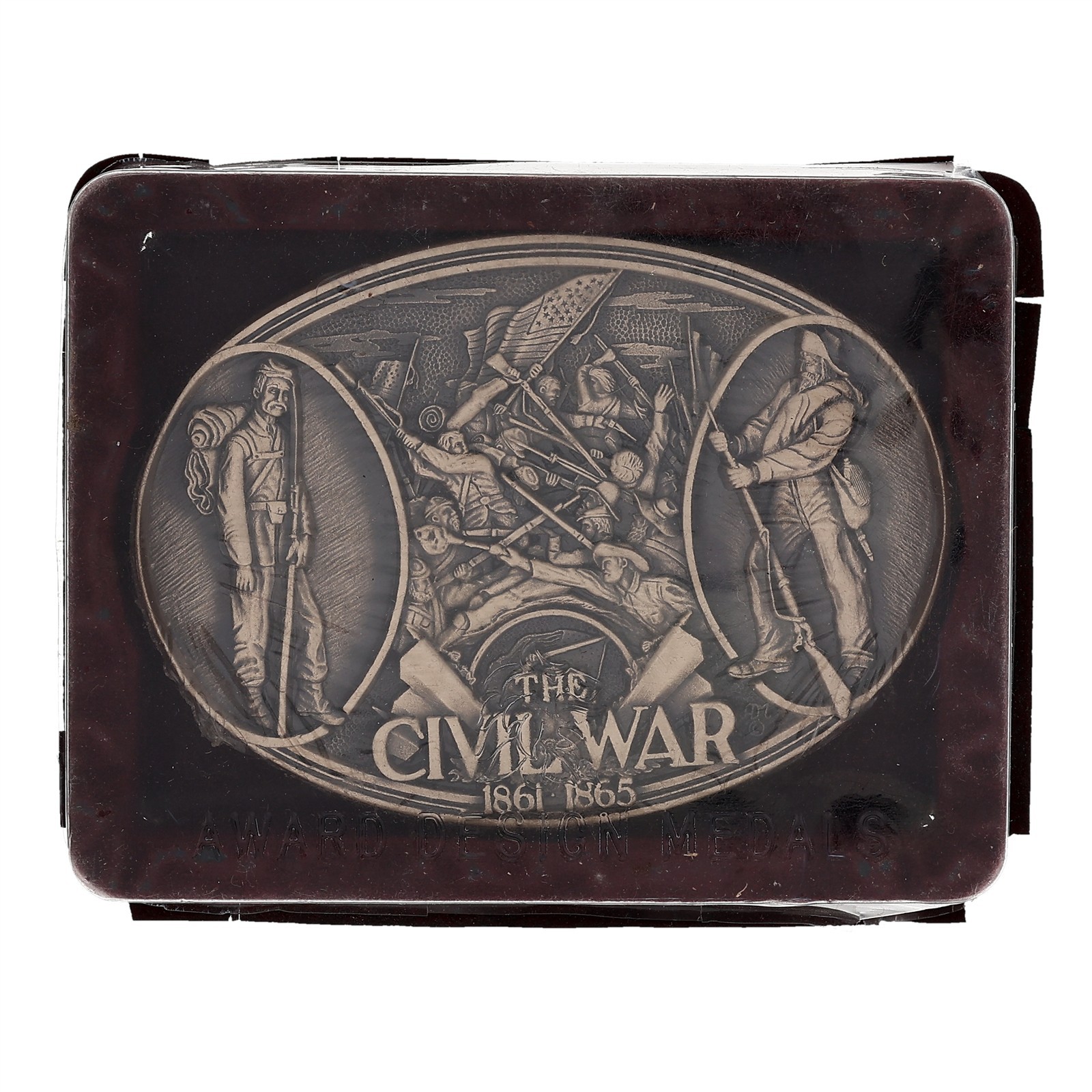 Vintage NOS Solid Brass Civil War 1861 1865 Union Confederate ADM Belt Buckle