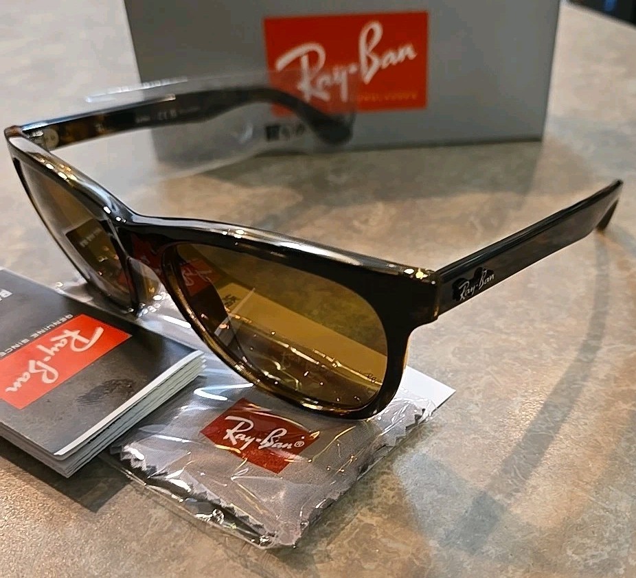 🔥 RAY-BAN WAYFARER RB4184 710/83 LIGHT HAVANA BROWN POLARIZED SUNGLASSES 54MM