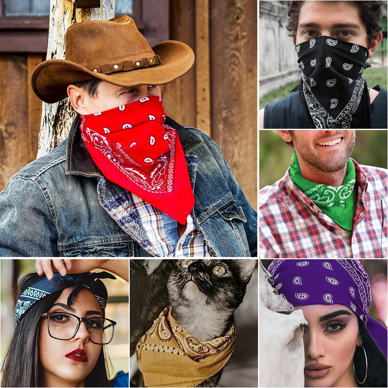 Lot of 12 Wholesale 100% Cotton Paisley Print Bandana Head Wrap Scarf Face Mask