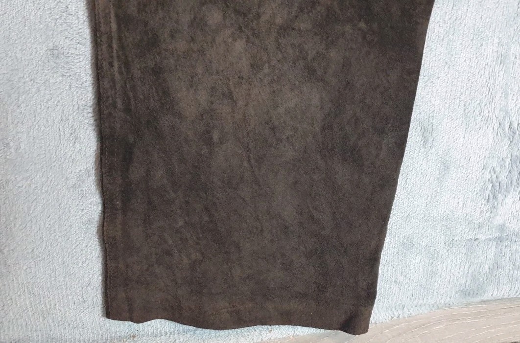 Rafaella Sport Brown Suede Leather Trousers W34 L31 High Rise Straight Vintage