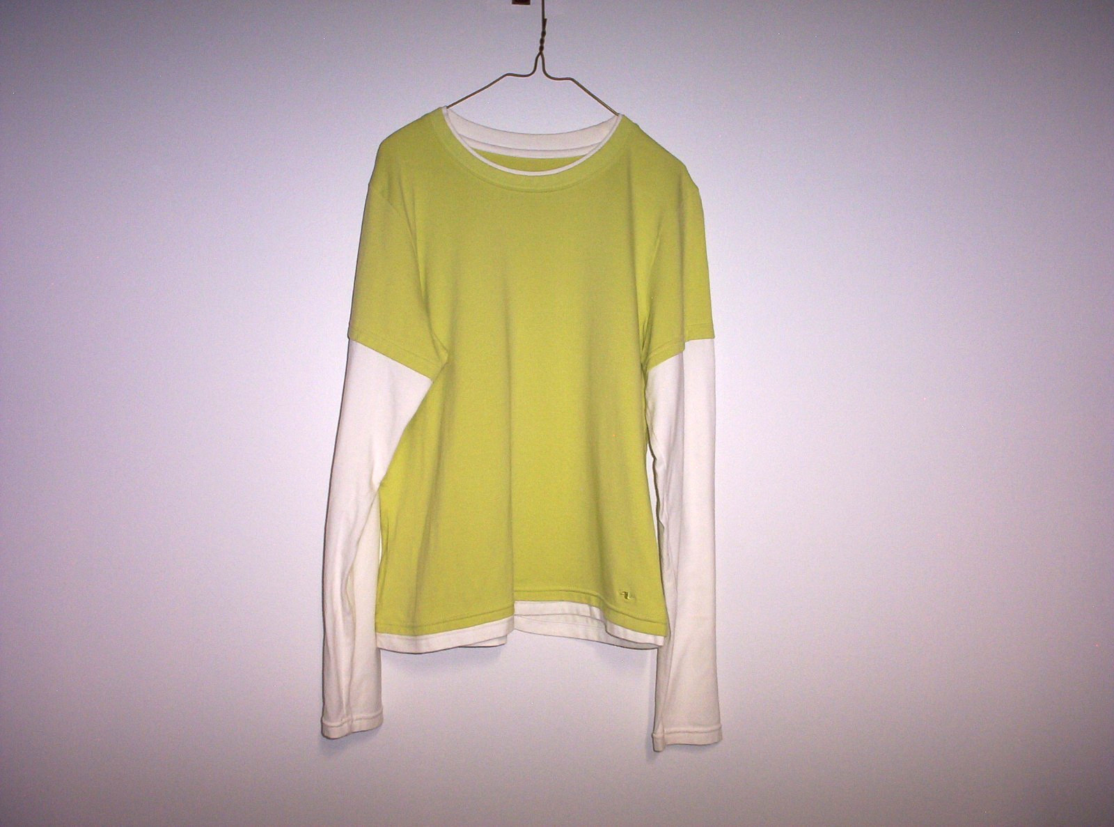 AW Athletic Works Size Medium Layered Look L/S Stretch Top 95% Cotton/5% Spandex