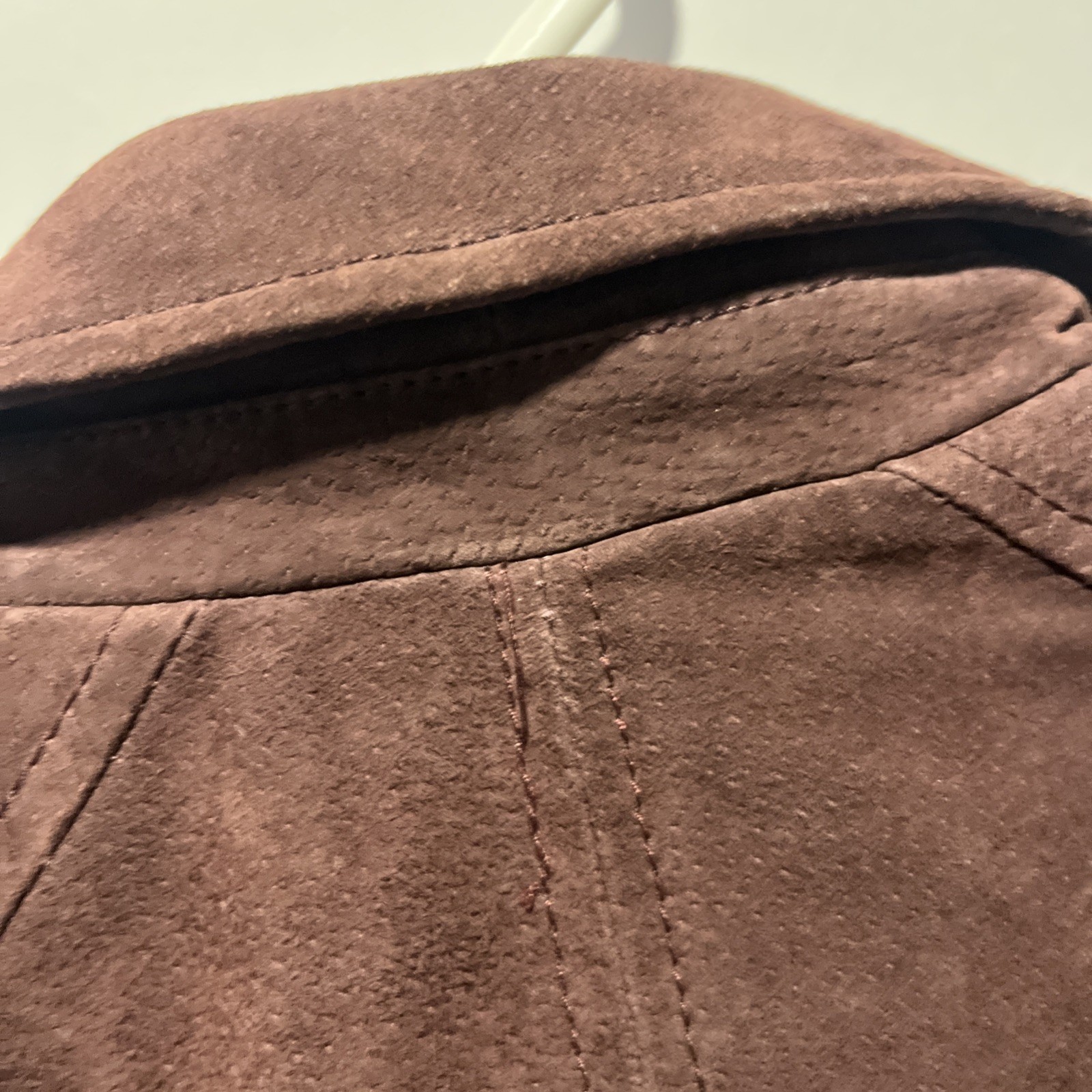 Blank NYC 100% Vegan Suede/Leather Moto Jacket-Womens L-Maroon/Brown-Full Zip