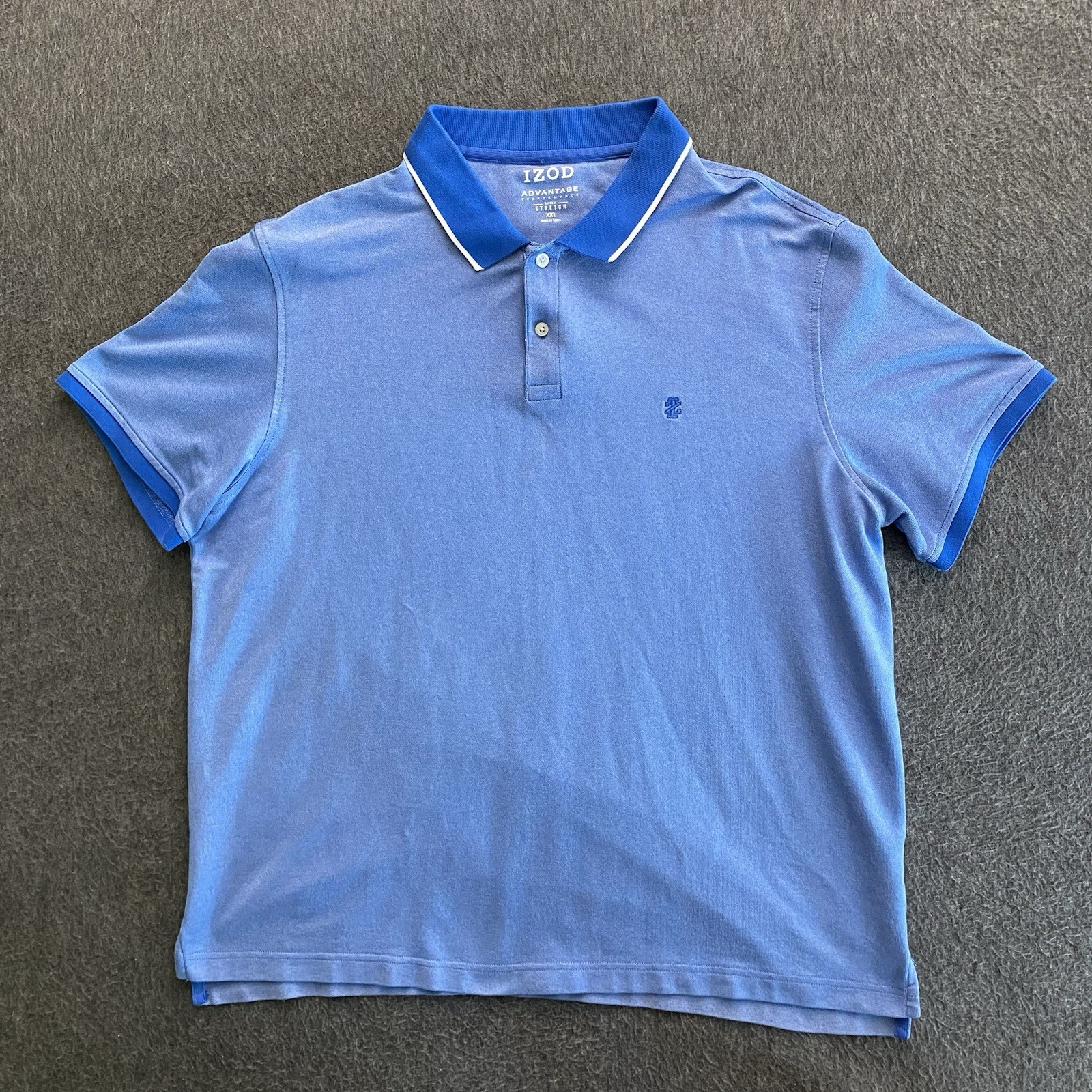 Izod Advantage Performance Natural Stretch Polo Shirt Mens Size 2XL Blue