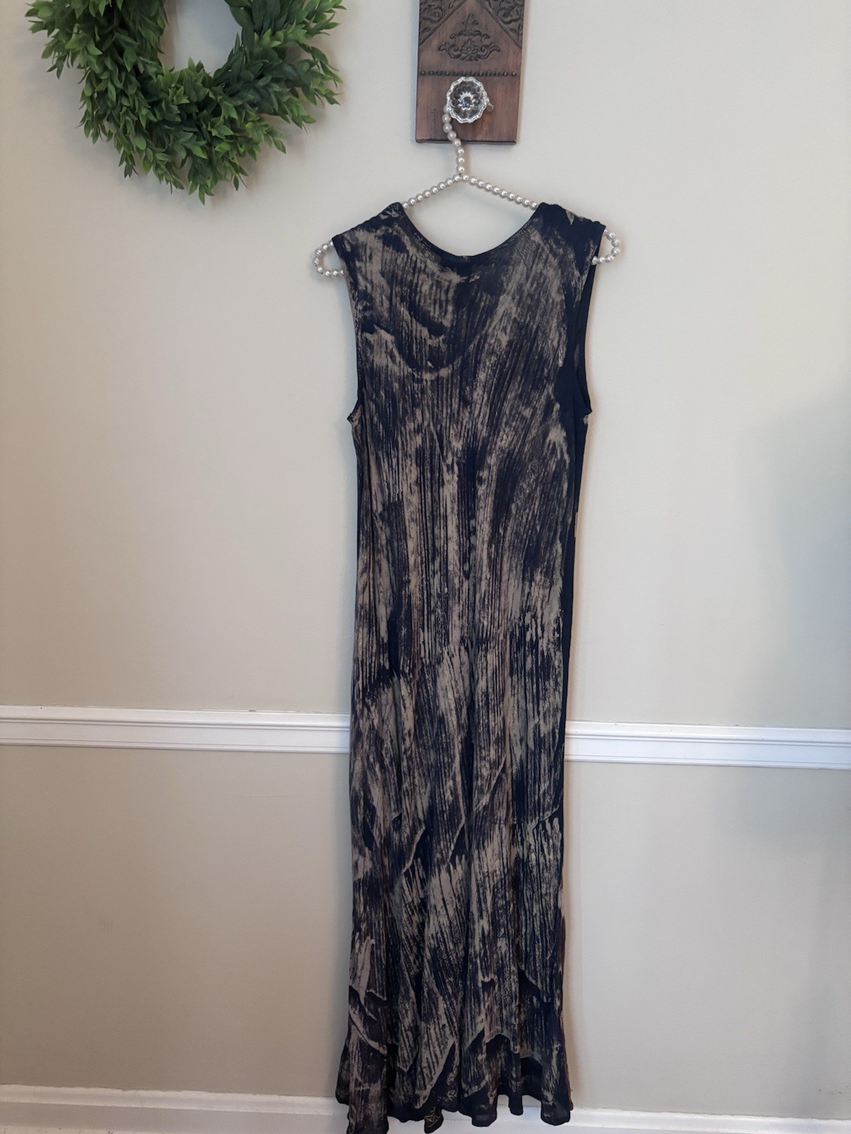 NWT India Boutique One Size Maxi Dress Sleeveless Boho Embroidered Beaded Trim
