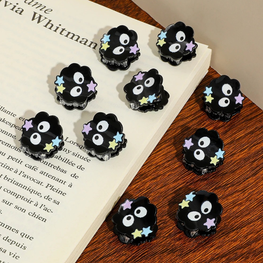 10pcs Cute Coal Ball Hair Claw Cartoon Mini multi-functional Clip Set – NEW