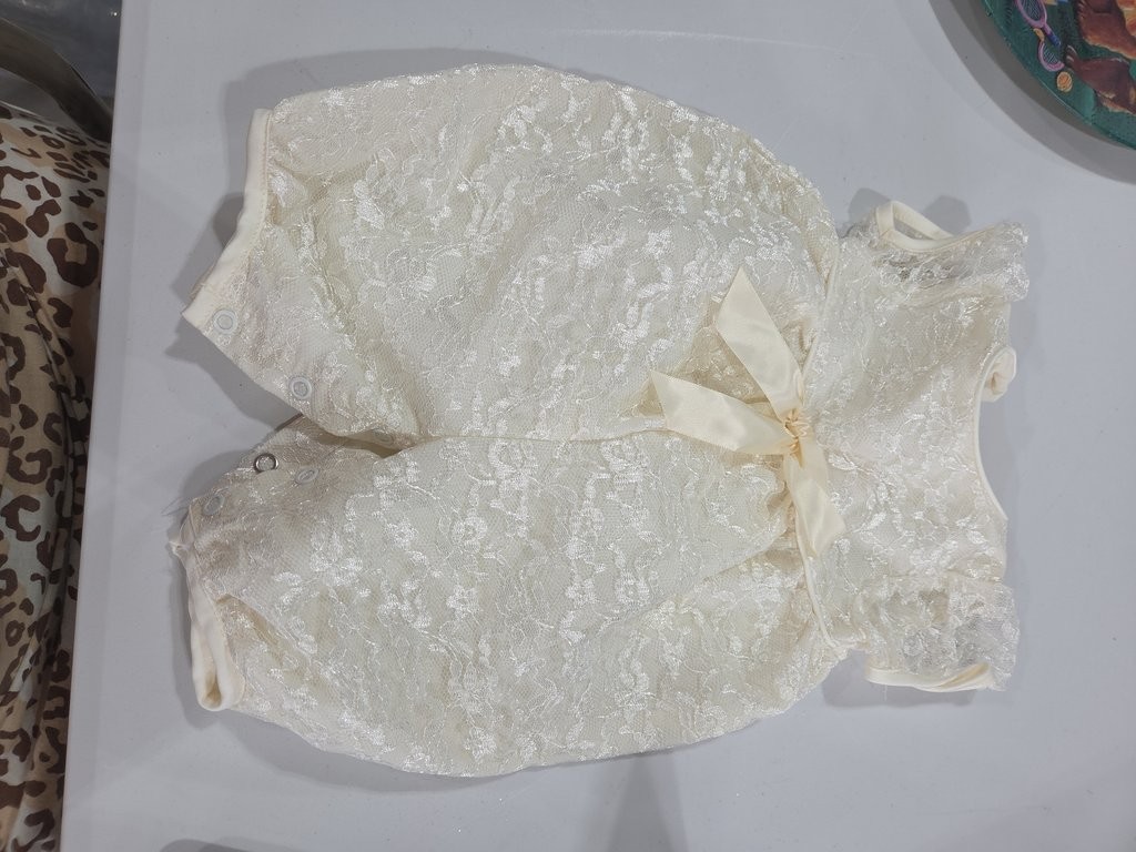 Handmade Lace Christening Romper