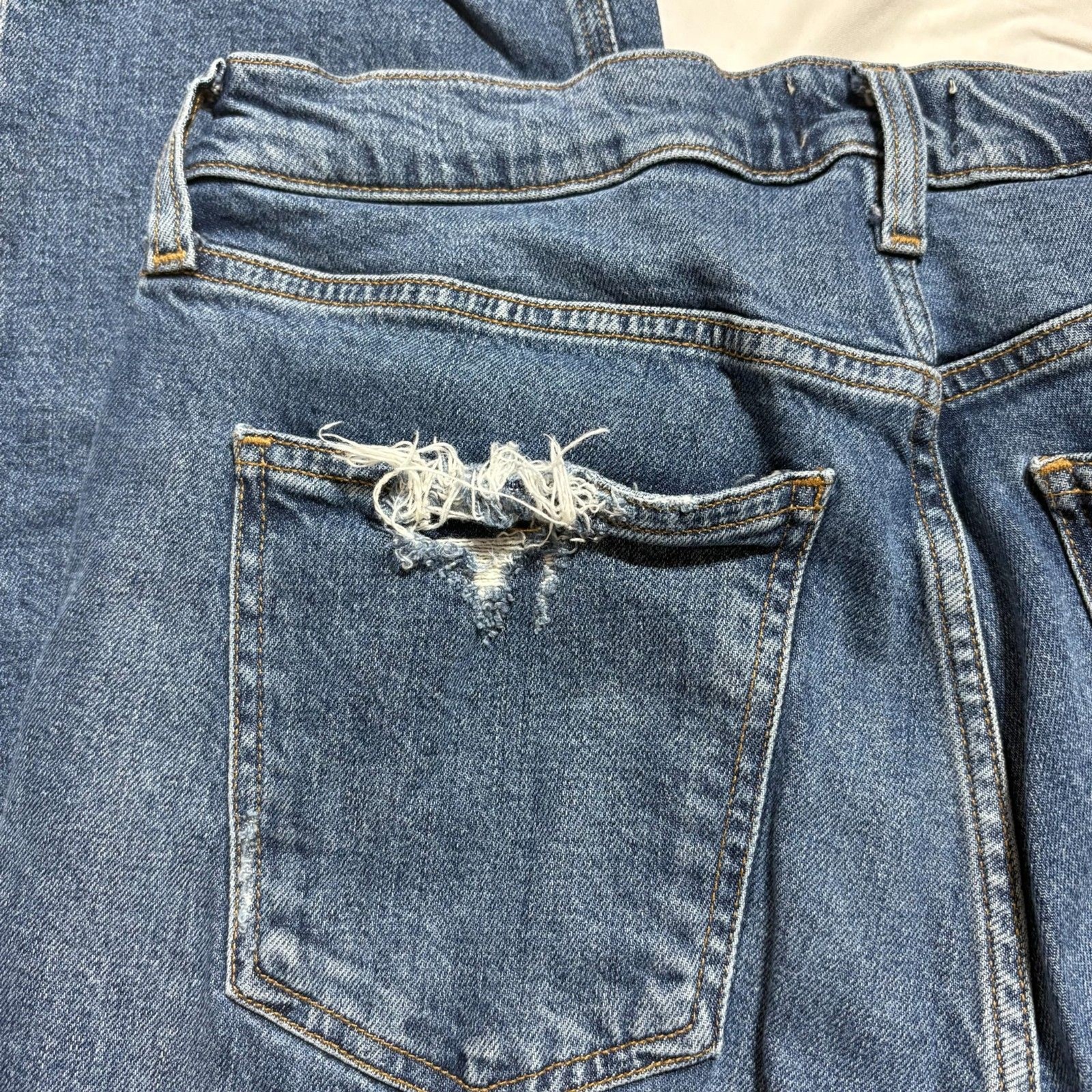 AGOLDE Kye Mid Rise Straight Leg Crop Jeans 28 Fits 30 Vintage Med Wash Raw Hem