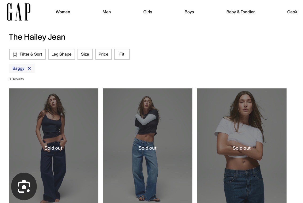 [NWT] GAP x Hailey Bieber 1996 Extra Baggy Jeans Midnight Indigo Women’s-Size 27