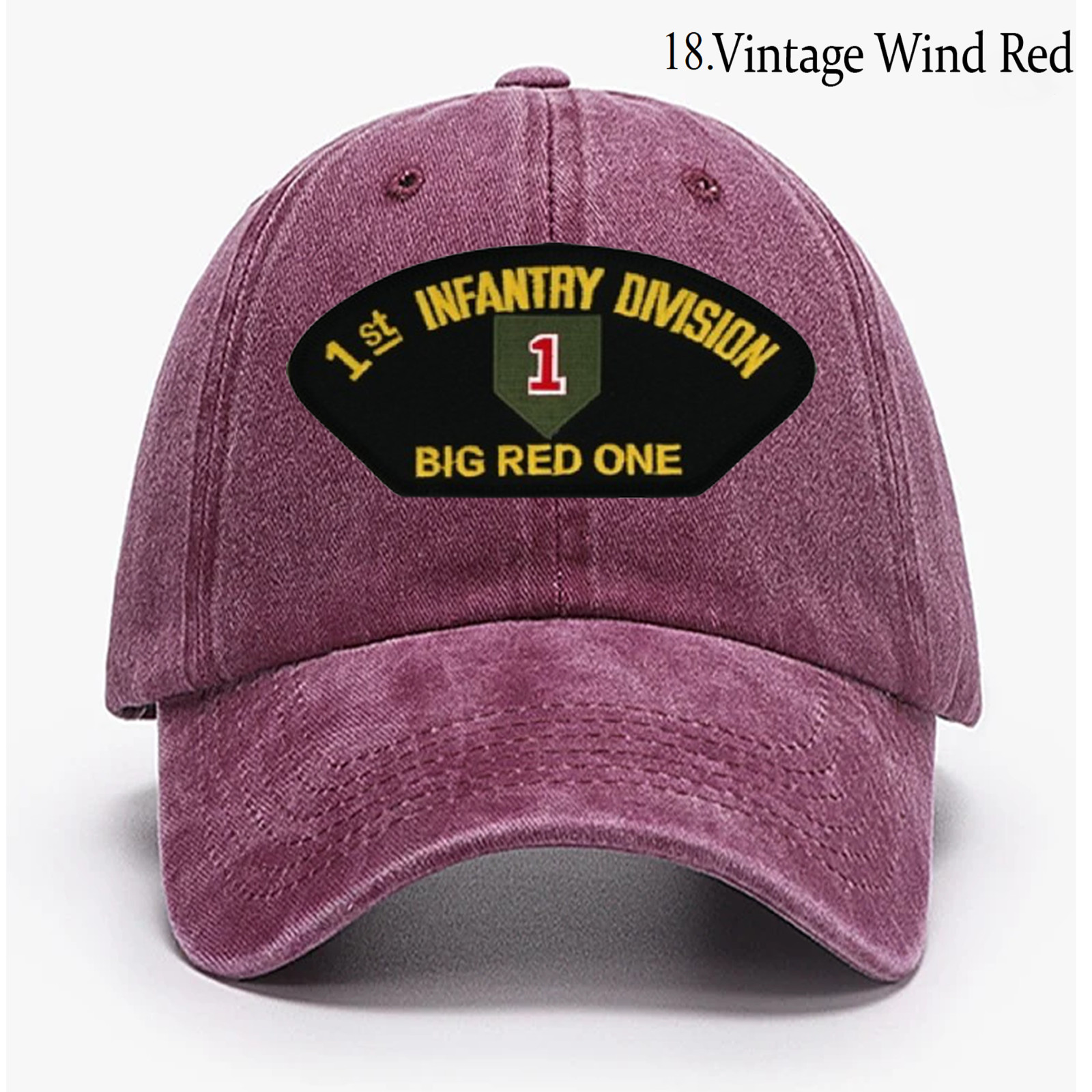 Embroidered Hat 1st Infantry Division – Big Red One, Veteran Cap, Trucker Hat