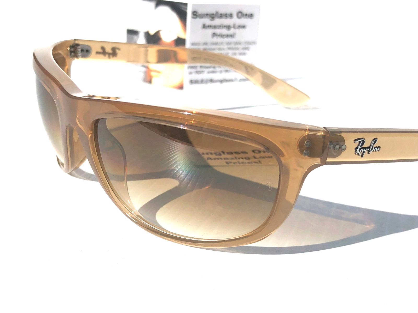 Ray Ban BALORAMA Opal Light Brown GRADIENT Brown Lens Sunglass RB 4089 6789/51