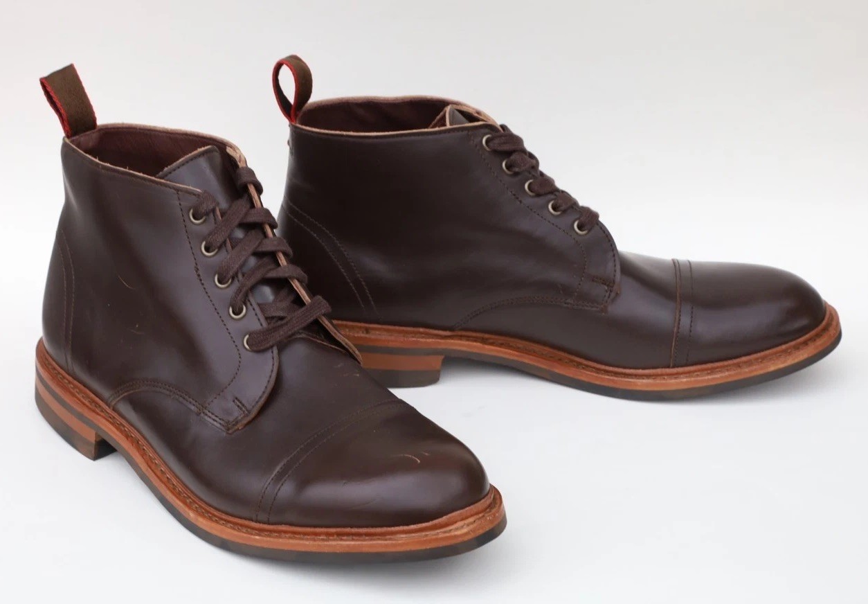 Allen Edmonds Patton Cap Toe Weatherproof Boots Size 11.5 in Brown Leather