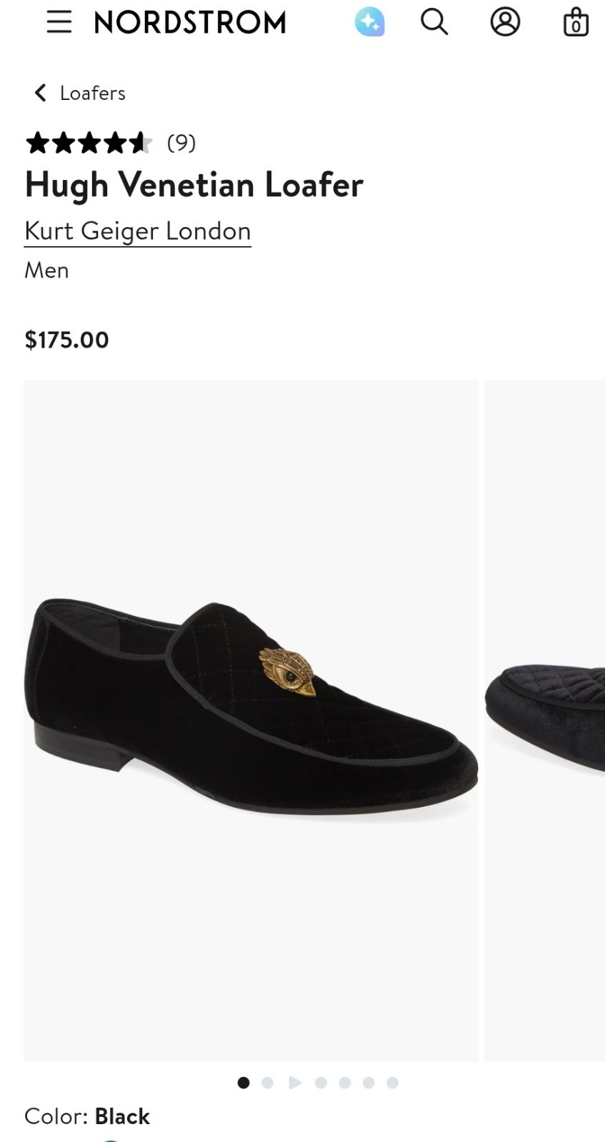 Kurt Geiger London Hugh Venetian Loafer Men’s Black Suede Slip-On US 9.5-10.5-13