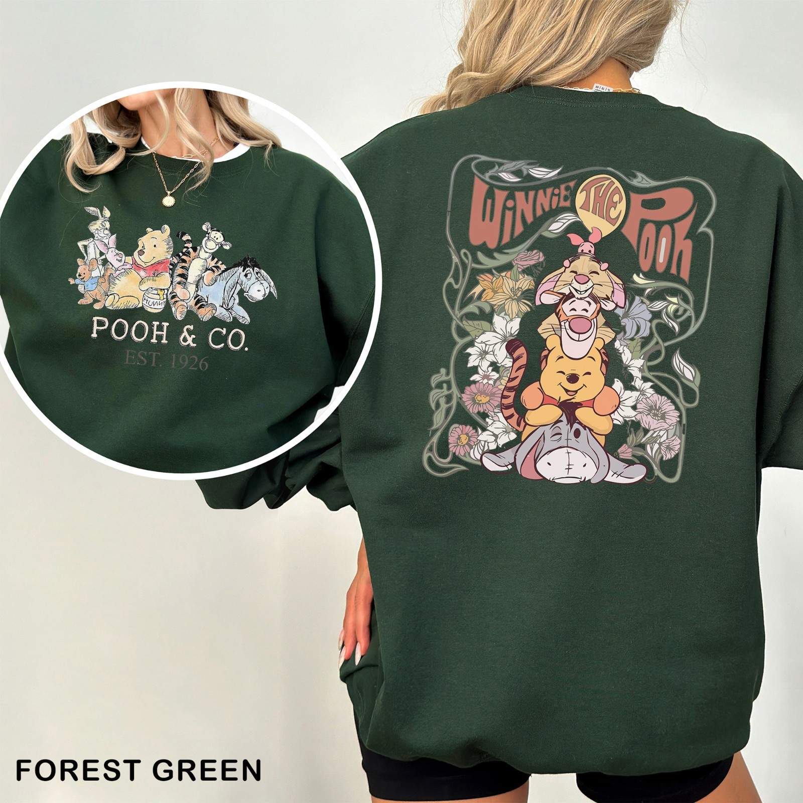 Winnie the Pooh Friends Sweatshirt, Pooh Tigger Piglet Eeyore Sweatshirt, 203103