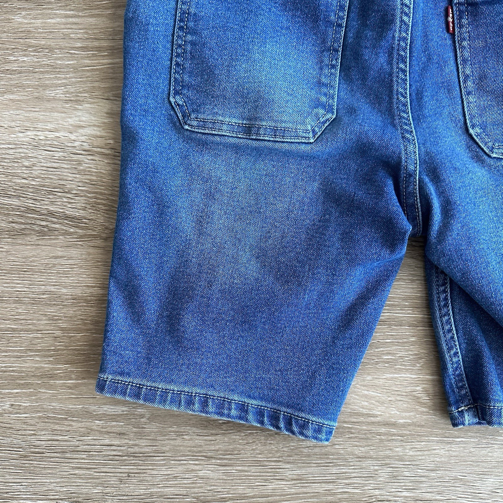 Levi’s Distressed Denim Jean Shorts Adjustable Waist Blue Youth Boys Large