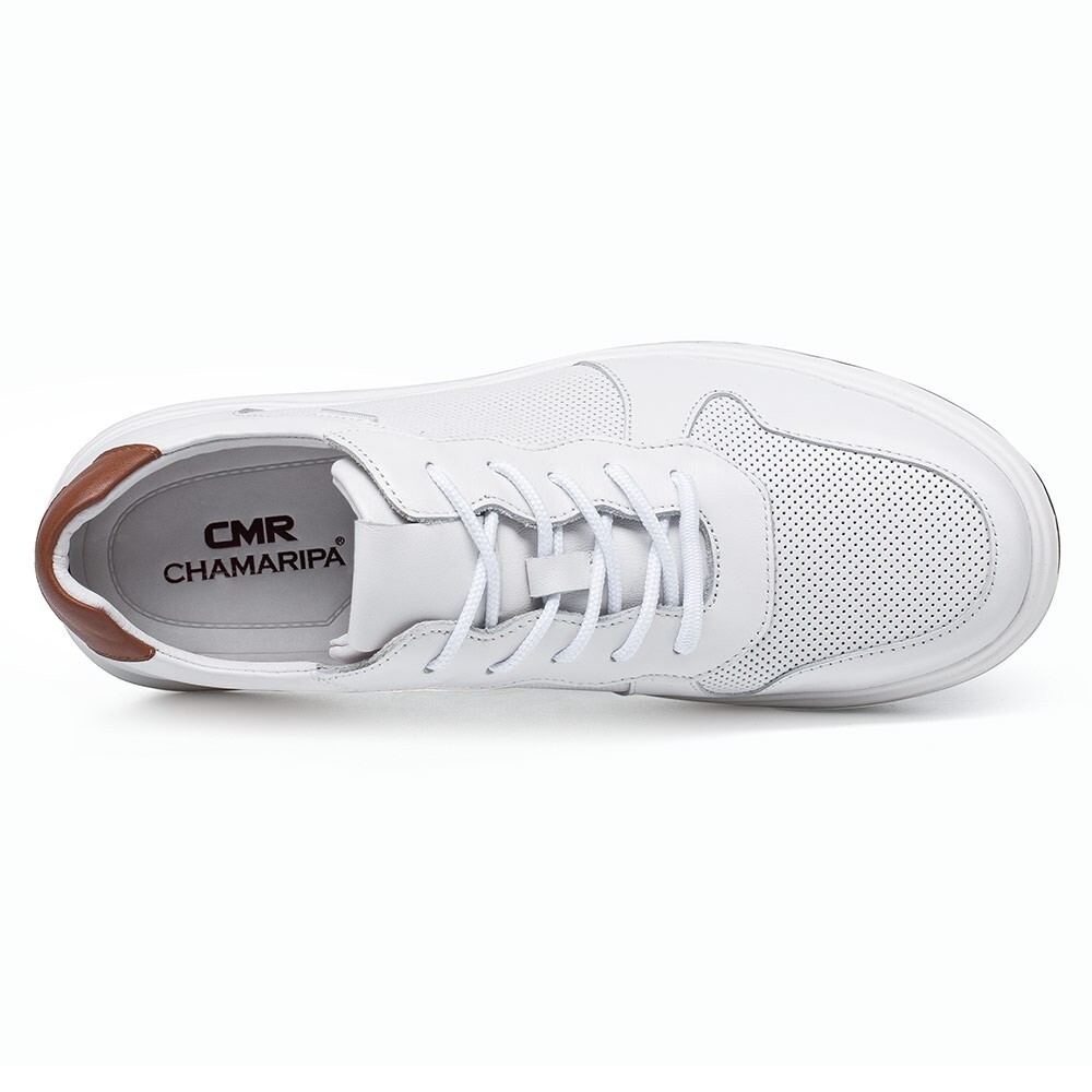 us11.5 CHAMARIPA 6cm/2.36inches elevator shoes men white Height Increase sneaker