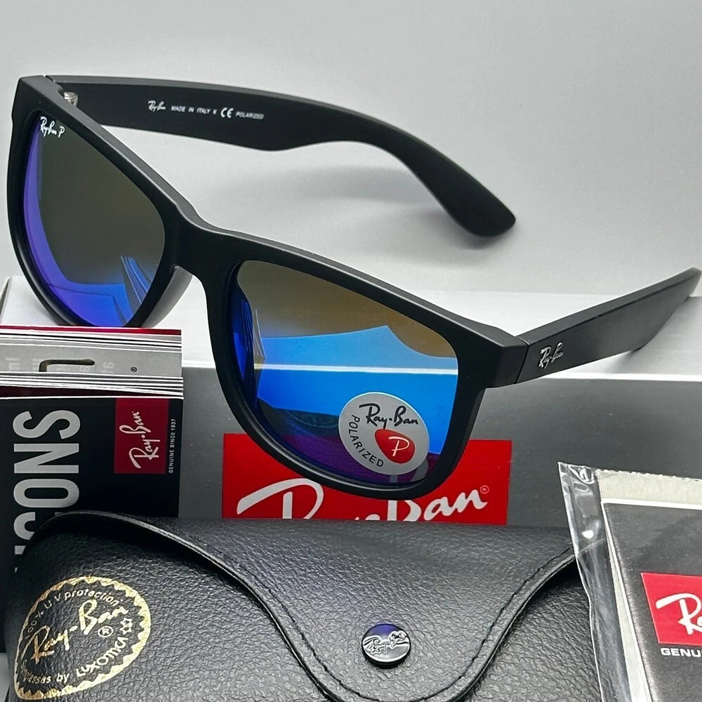 54mm Ray-Ban RB4165 622/55 Justin Black Frame Blue Polarized Lenses Sunglasses