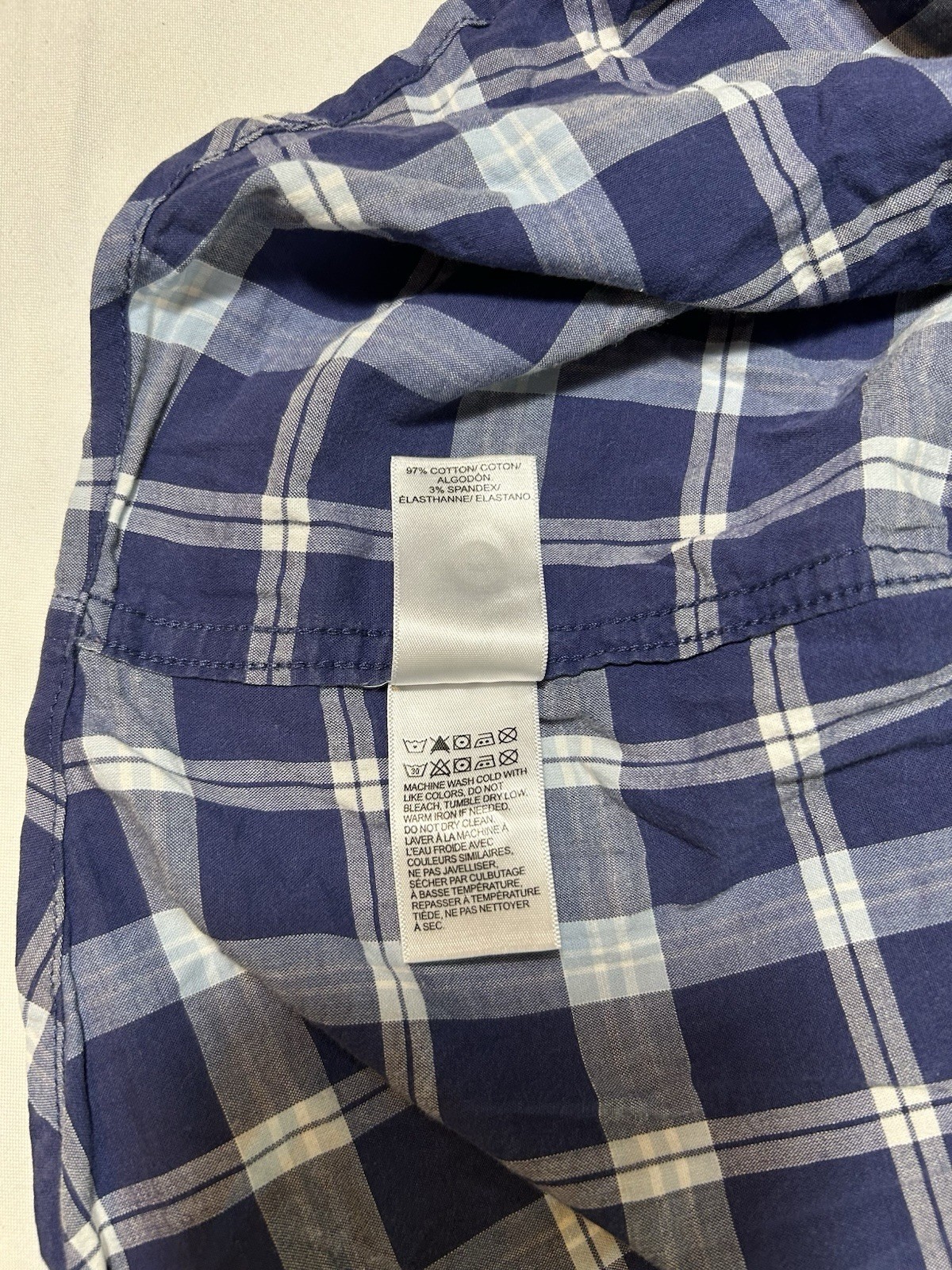 Lucky Brand Mens Short Sleeve Blue Western Pearl Snap Saturday Stretch Sz Large