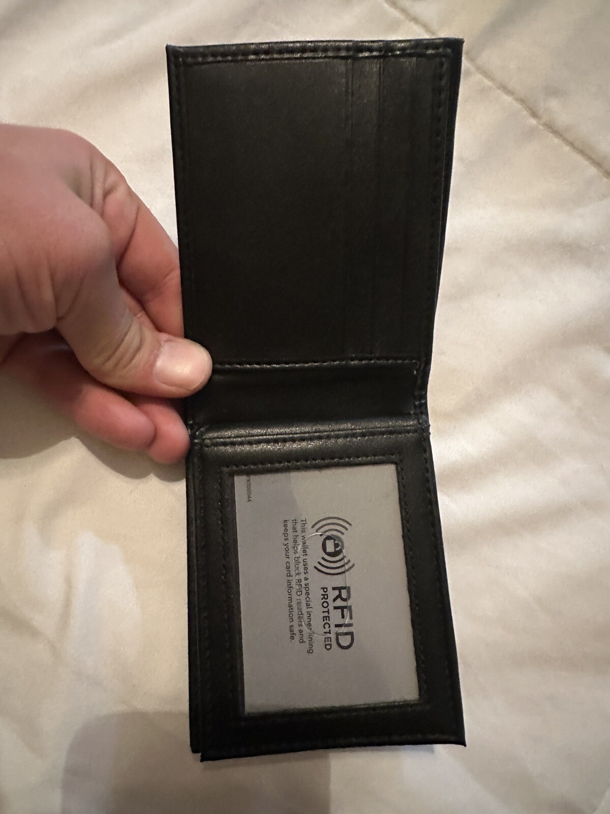 Access Denied Genuine Leather Slim Bifold Wallets For Men – Black