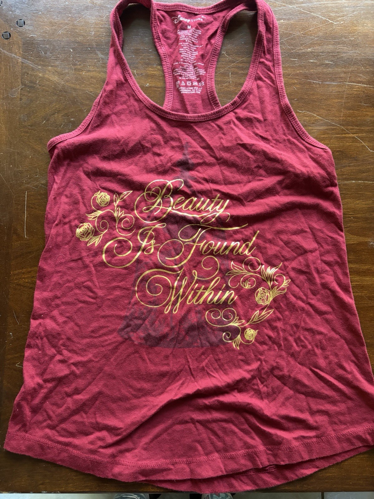 Disney store belle Women’s Tank Top Red Size Medium Beauty And The Beast