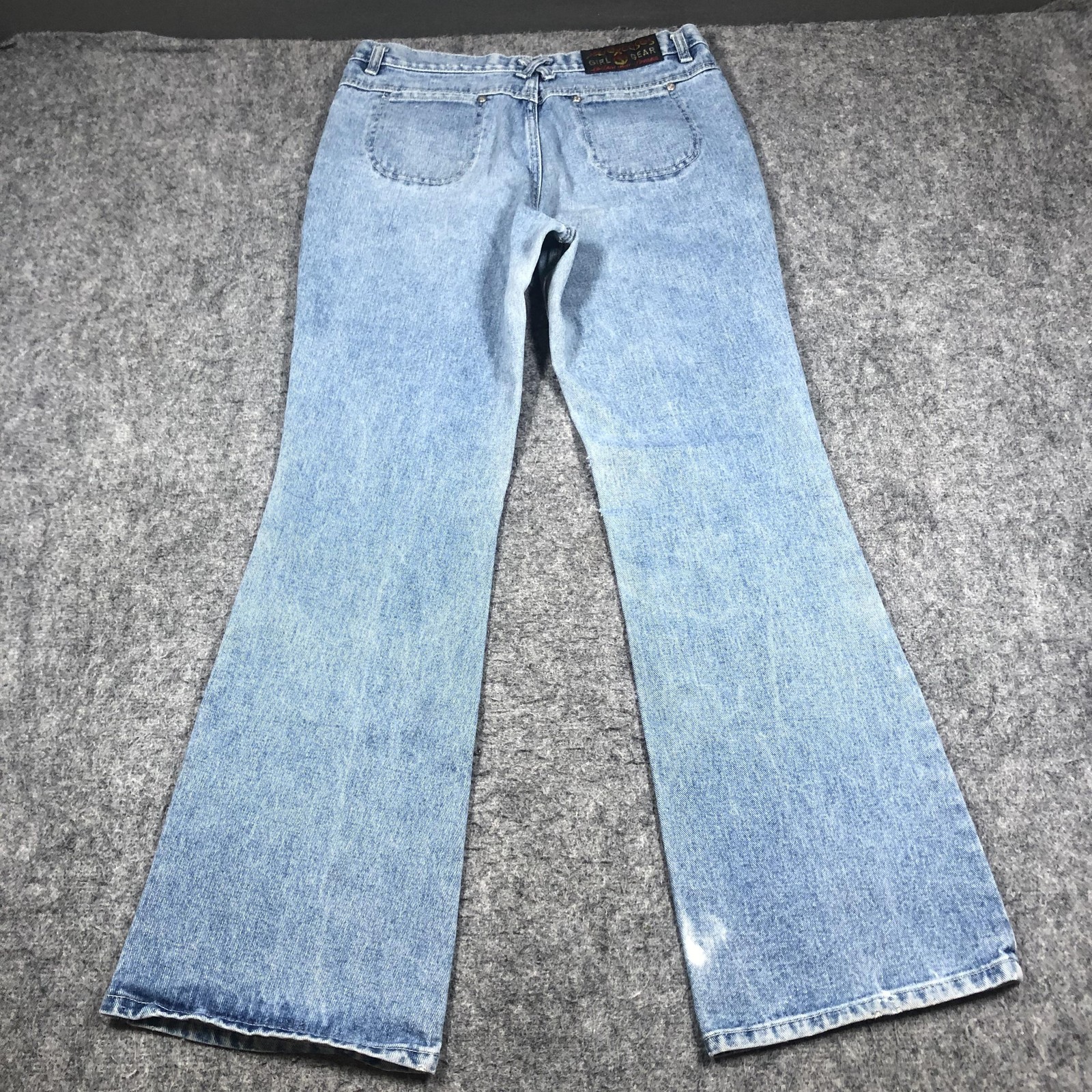 Vintage No Excuses Flare Jeans Juniors 11/12 Blue Light Wash High Rise Denim Y2K