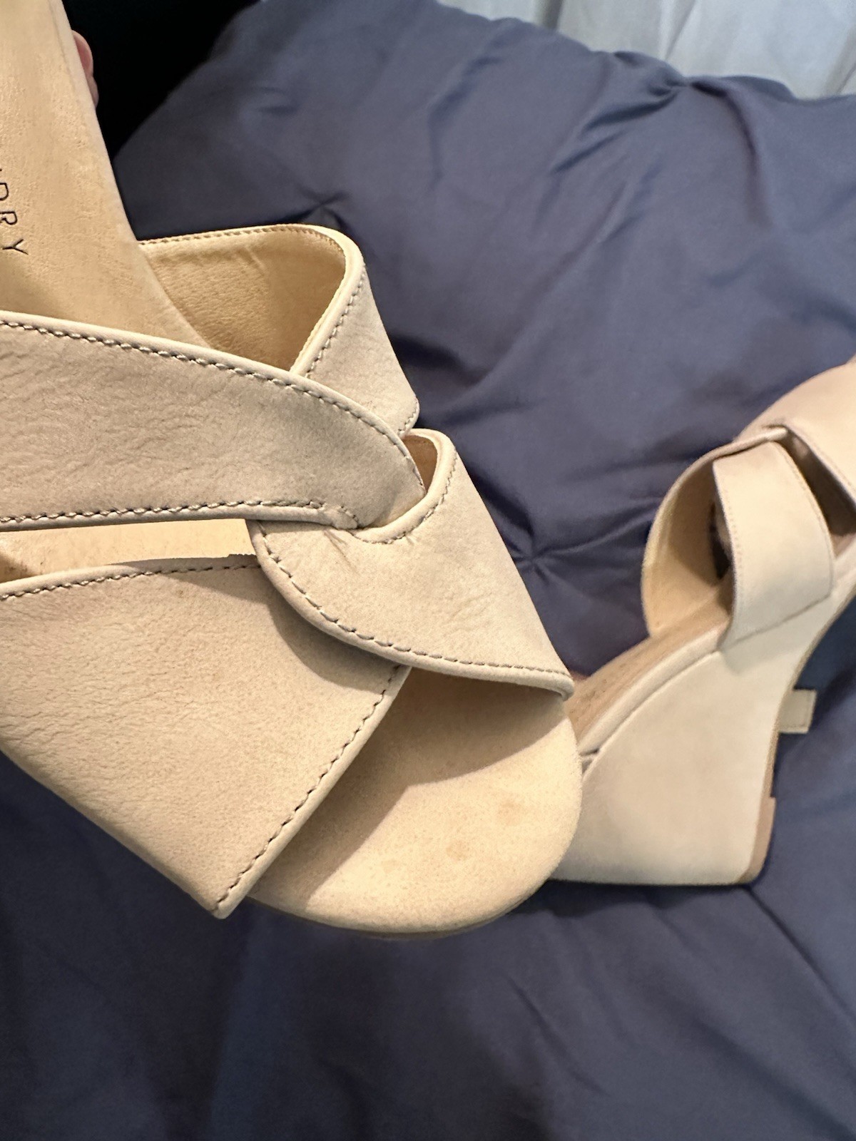 Chinese Laundry Wedge Heels With Ankle Strap In Nude
