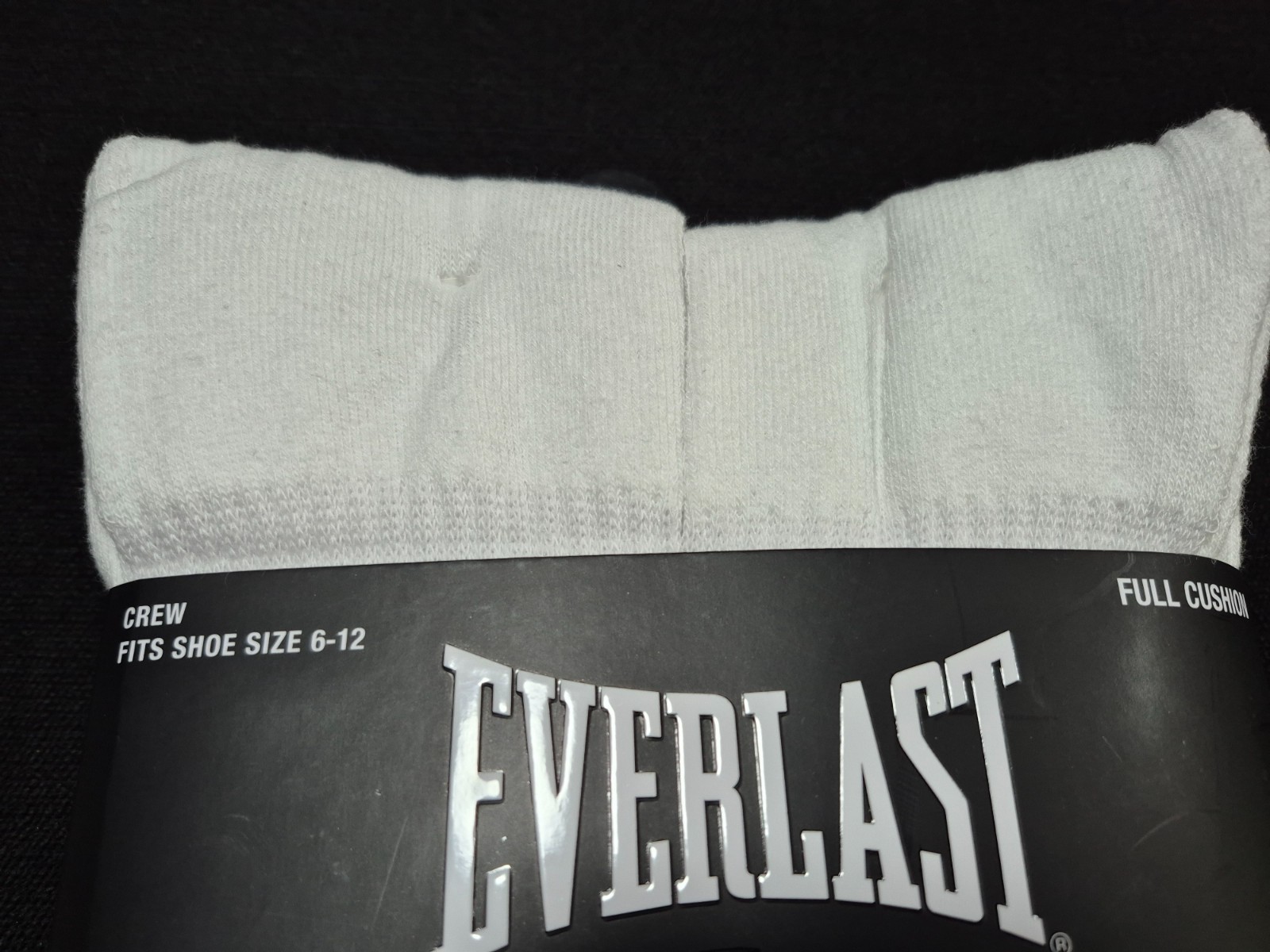 Everlast Mens Full Cushion Sports Training Crew Socks 6 Prs white size 6-12