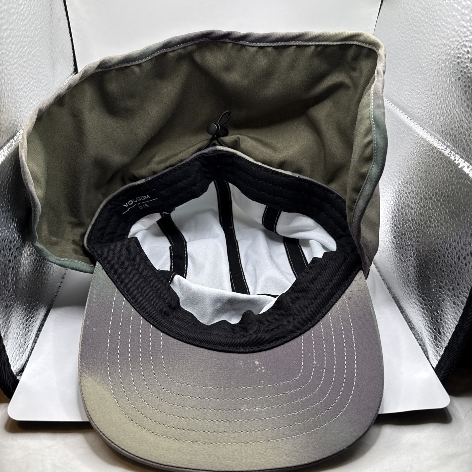 Volcom Surf Flap Hat Olive Green Sun Protection Cap Ear Neck Cover Adjustable