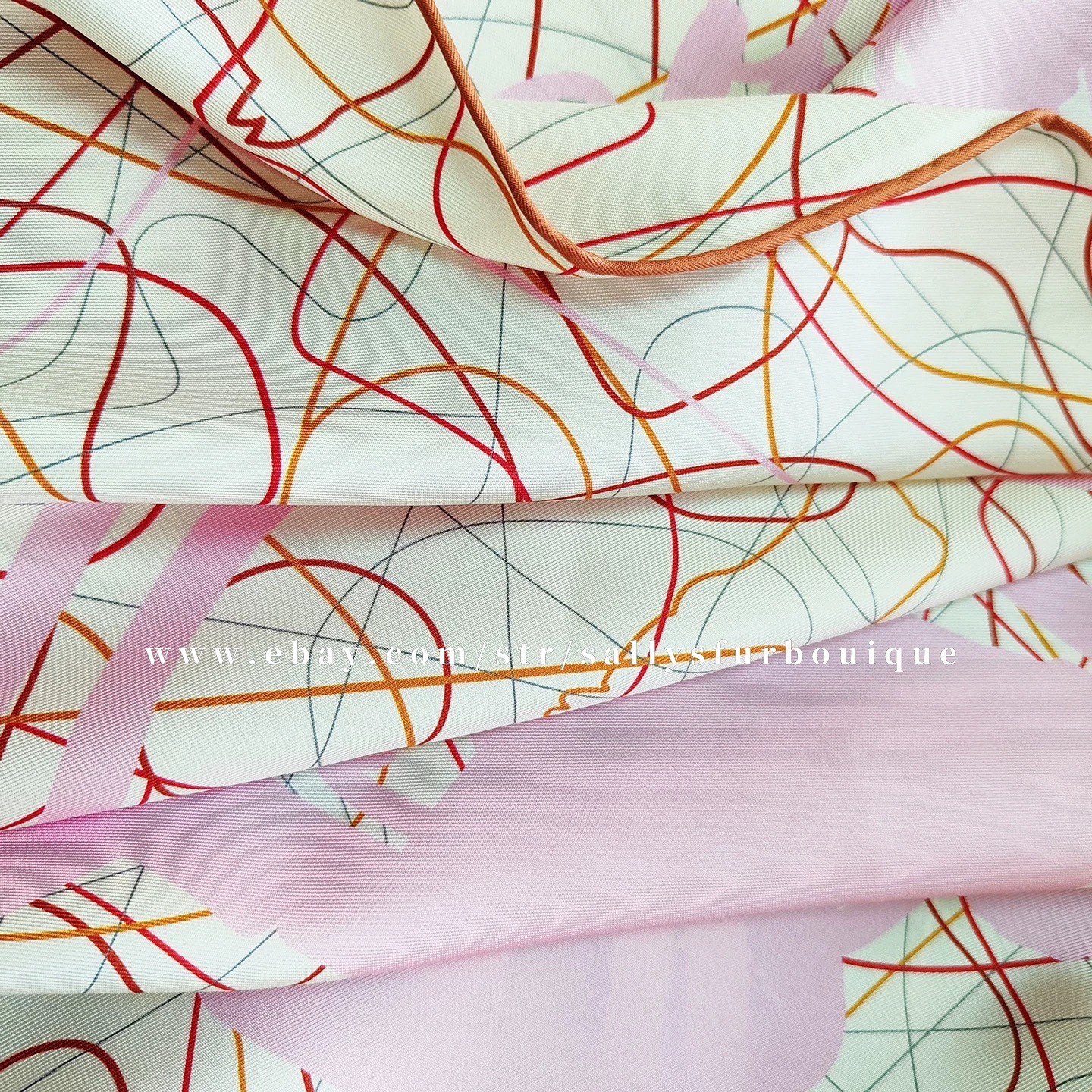 Sallys 18 Momme Heavy Twill Silk Saddle Print Wrap Scarf Double Face Shawl 90cm