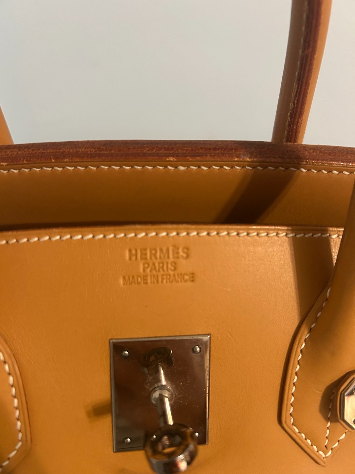 Hermes Birkin 35 Vache Naturel Palladium hardware tan/brown RARE