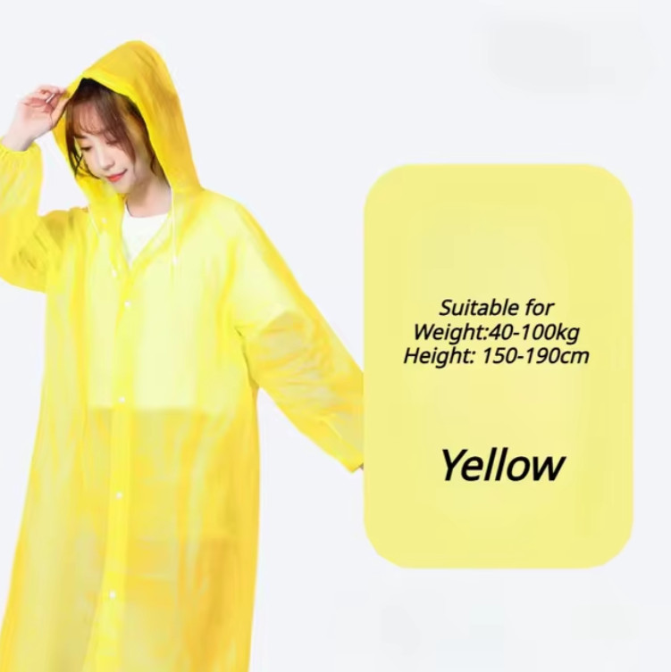 Adult Waterproof Hooded Raincoat Jacket Rain Coat Poncho Rainwear Outdoor Hiking