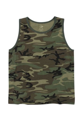 CAMOFLAGE MENS TANK TOP ARMY MILITARY CAMOFLAGE BY ROTHCO SIZES S TO 3X