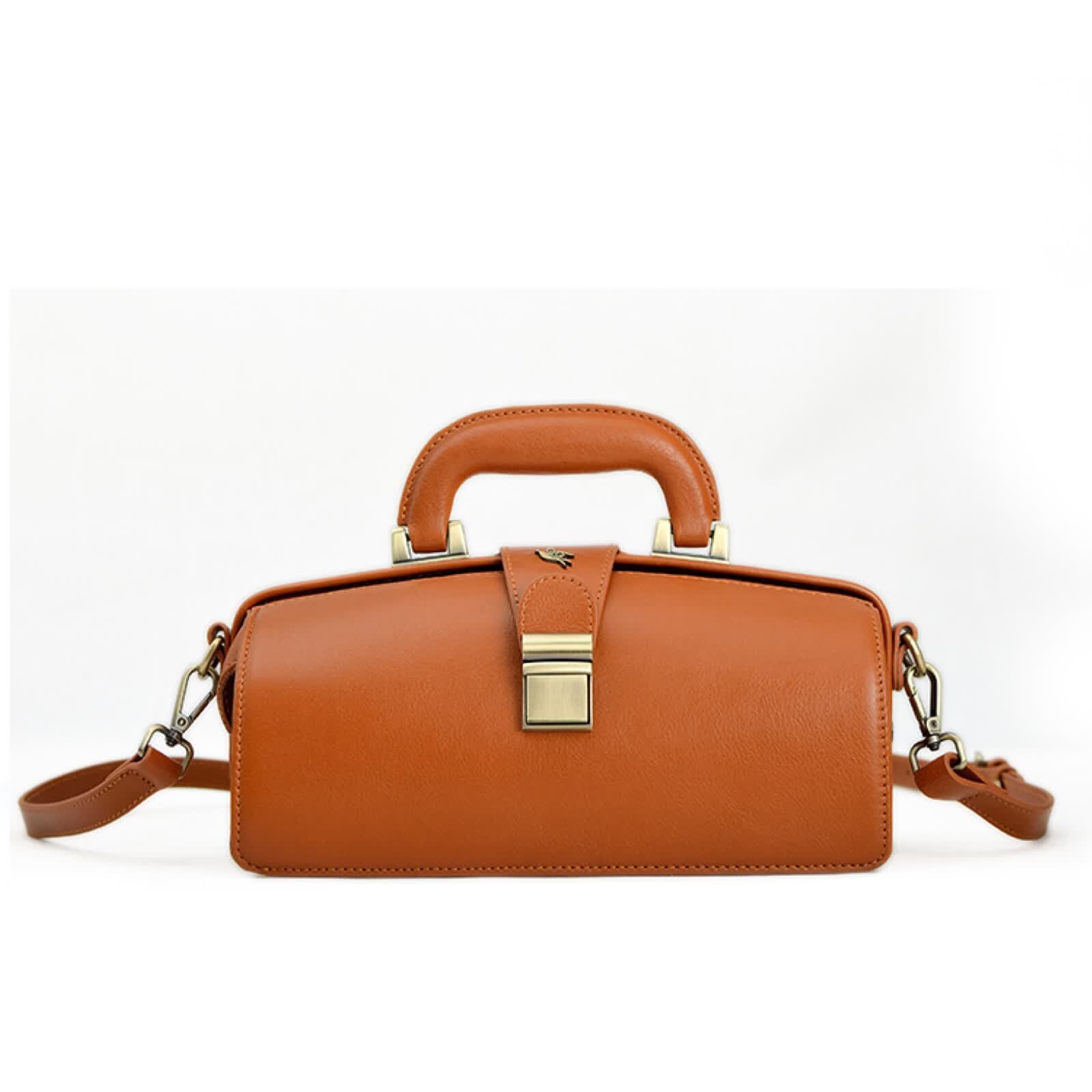 Genuine leather Handbag for women Erivis Coffee Doctor Bag Adjustable Strap