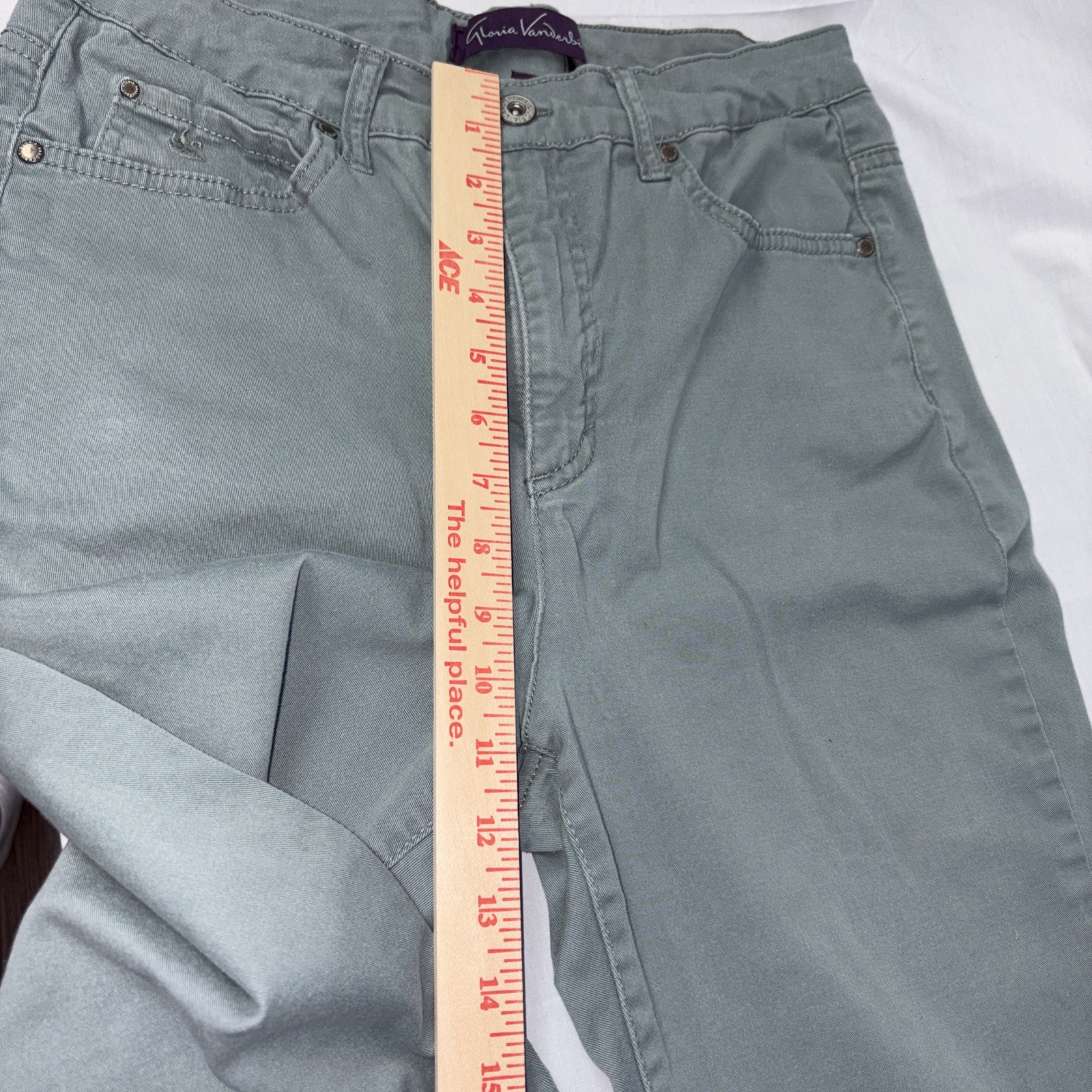 GLORIA VANDERBILT Amanda Capri Womens 10 FROSTED GLASS Classic Rise – PRE-OWNED