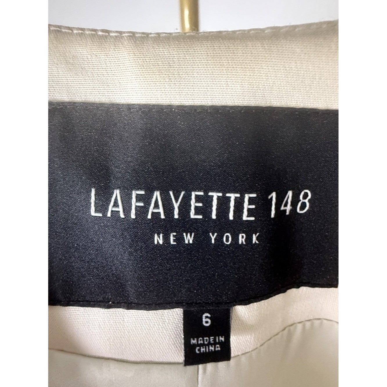 Lafayette 148 Tweed Cropped Blazer Jacket Womens 6 Contrast Lapel Luxury