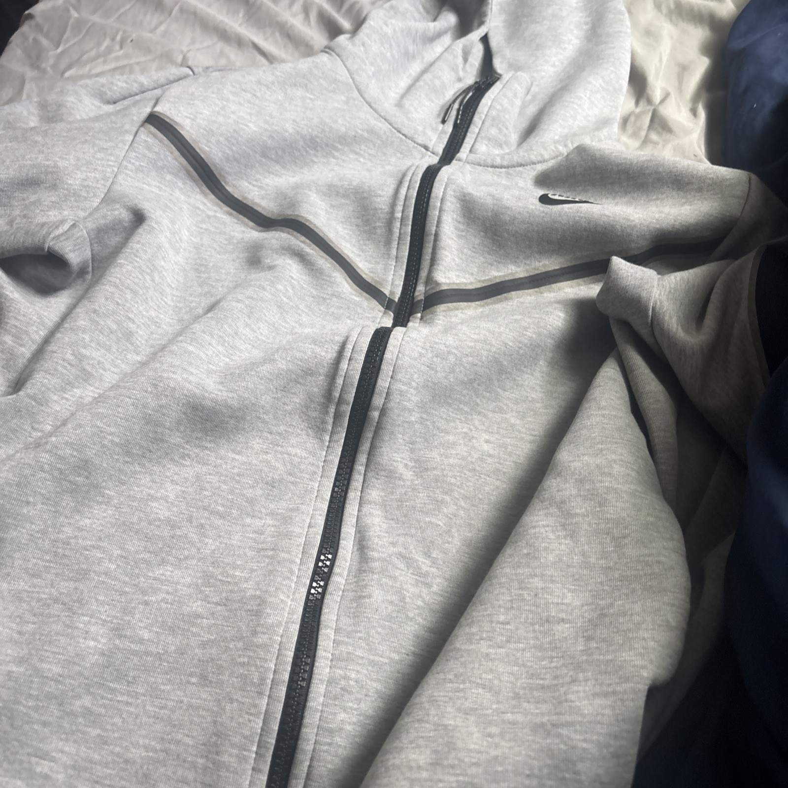 Nike Men’s Tech Windrunner Fleece Full Zip Hooded Jacket Size M Grey CU4489-063