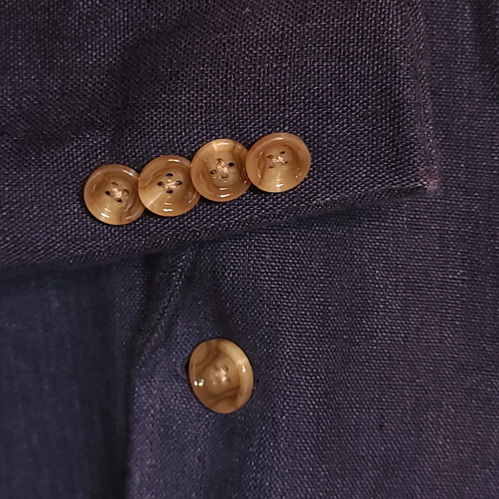 J Crew Sport Coat 36 Linen Blend Patch Pocket Blue