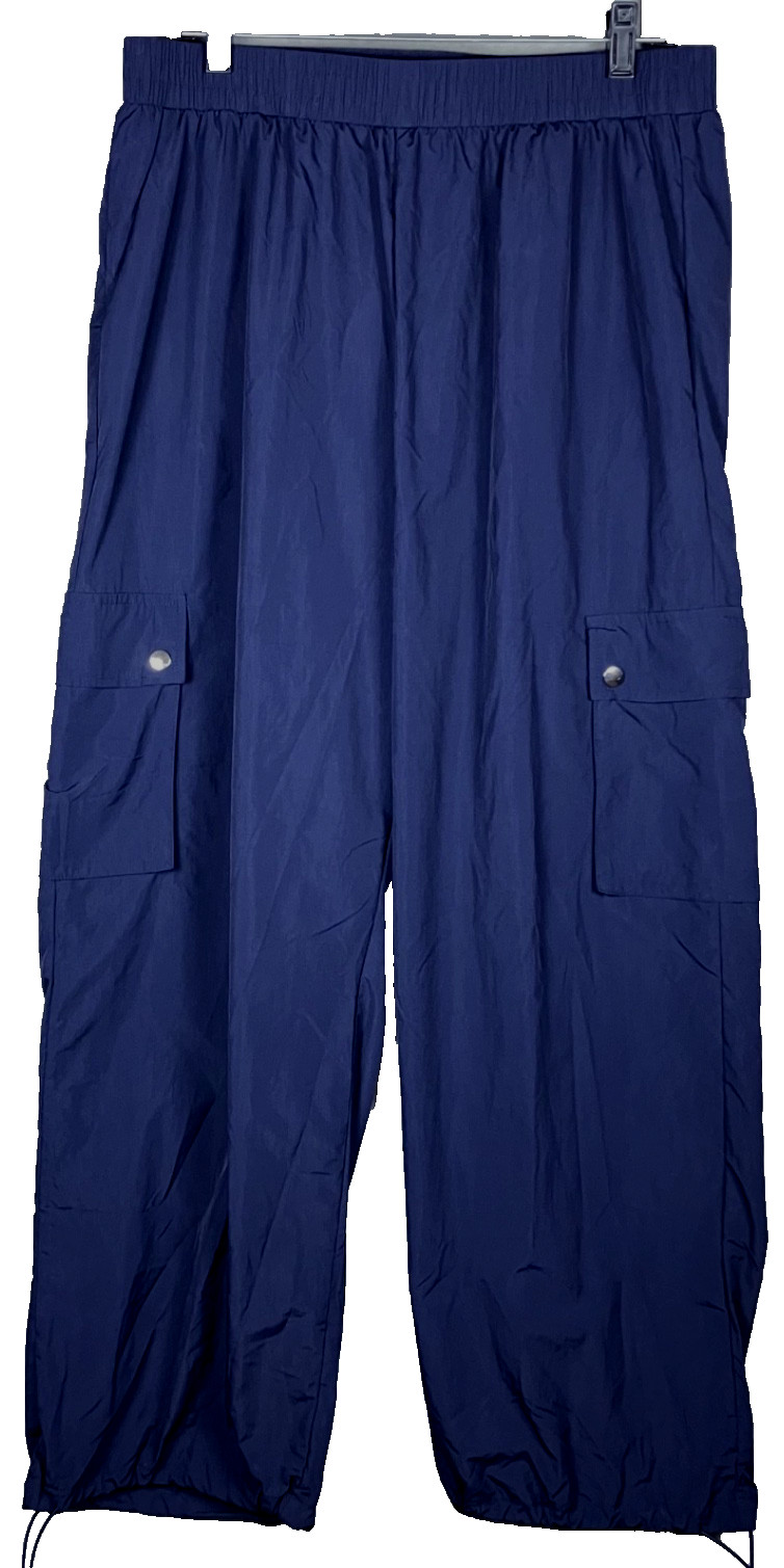 Unbranded Size XL High Rise Dark Blue Pull On Joggers 100% Polyamide #4133