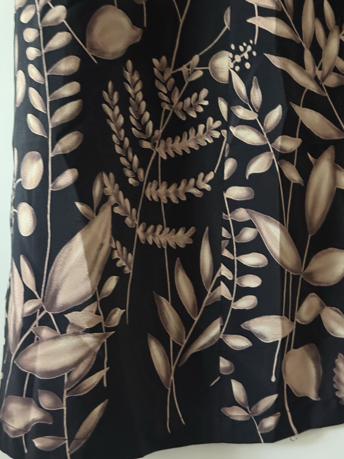 Vintage Norton McNaughton Black/Beige Floral A-Line Maxi Dress Size 6