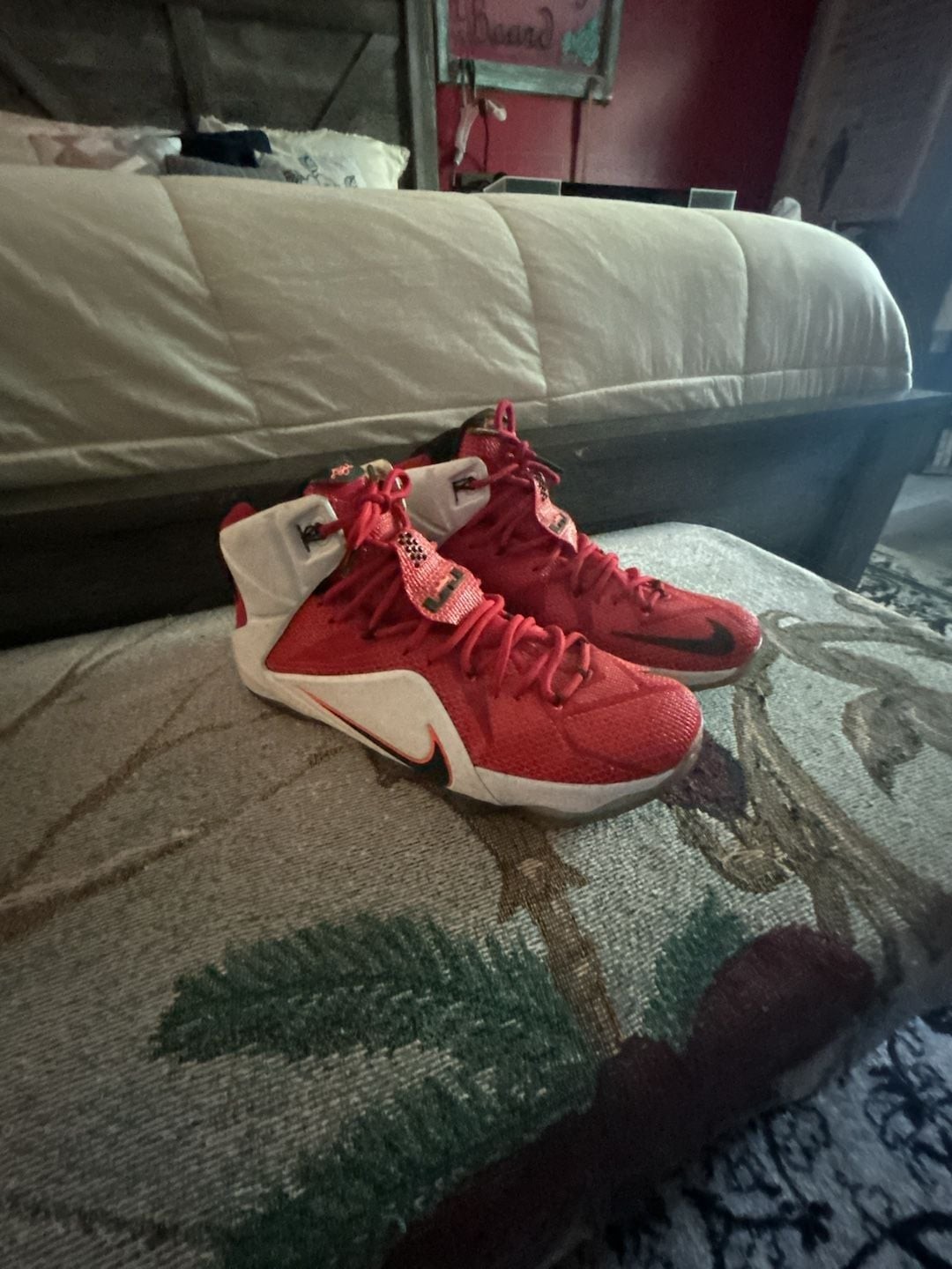 Nike LeBron 12 Heart of a Lion Basketball Shoes Red White