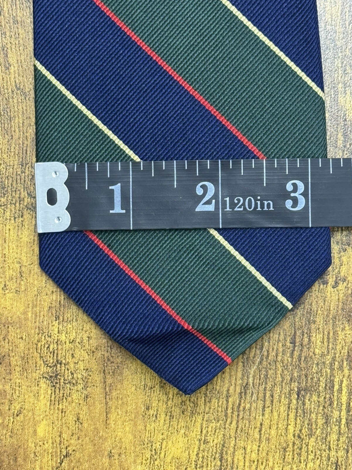 Brooks Brothers Green, Blue, Red & Gold Striped Tie 100% Silk Men’s Necktie 57″