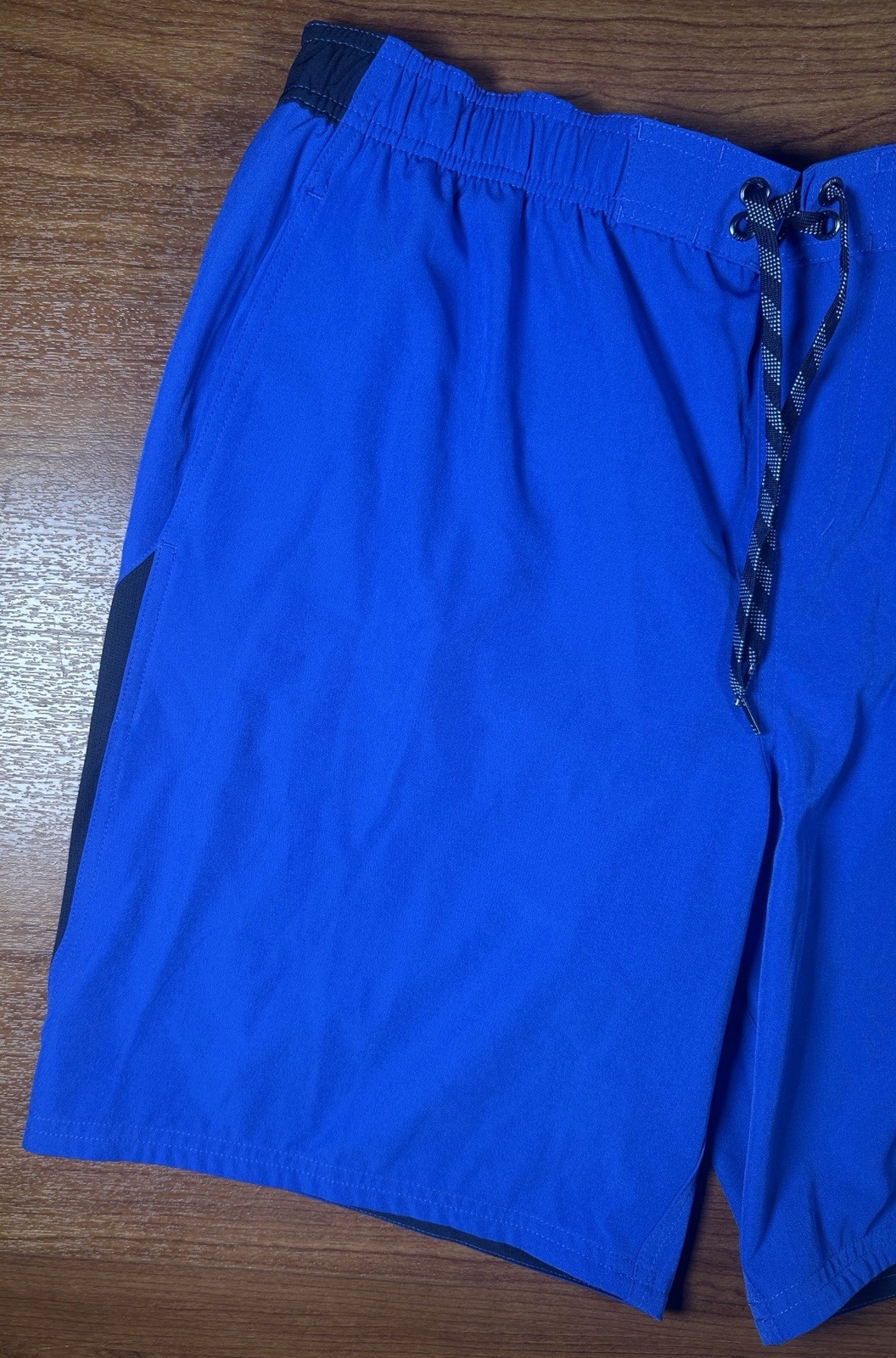 Nike Swim Men’s Core Solid Volley Shorts Blue Black Size XL Drawstring Trunks