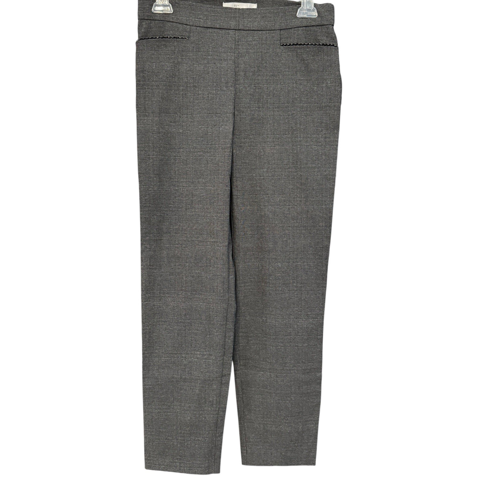 89th + Madison Gray Slim Ankle Pants Women’s Small Stretch Career Trousers