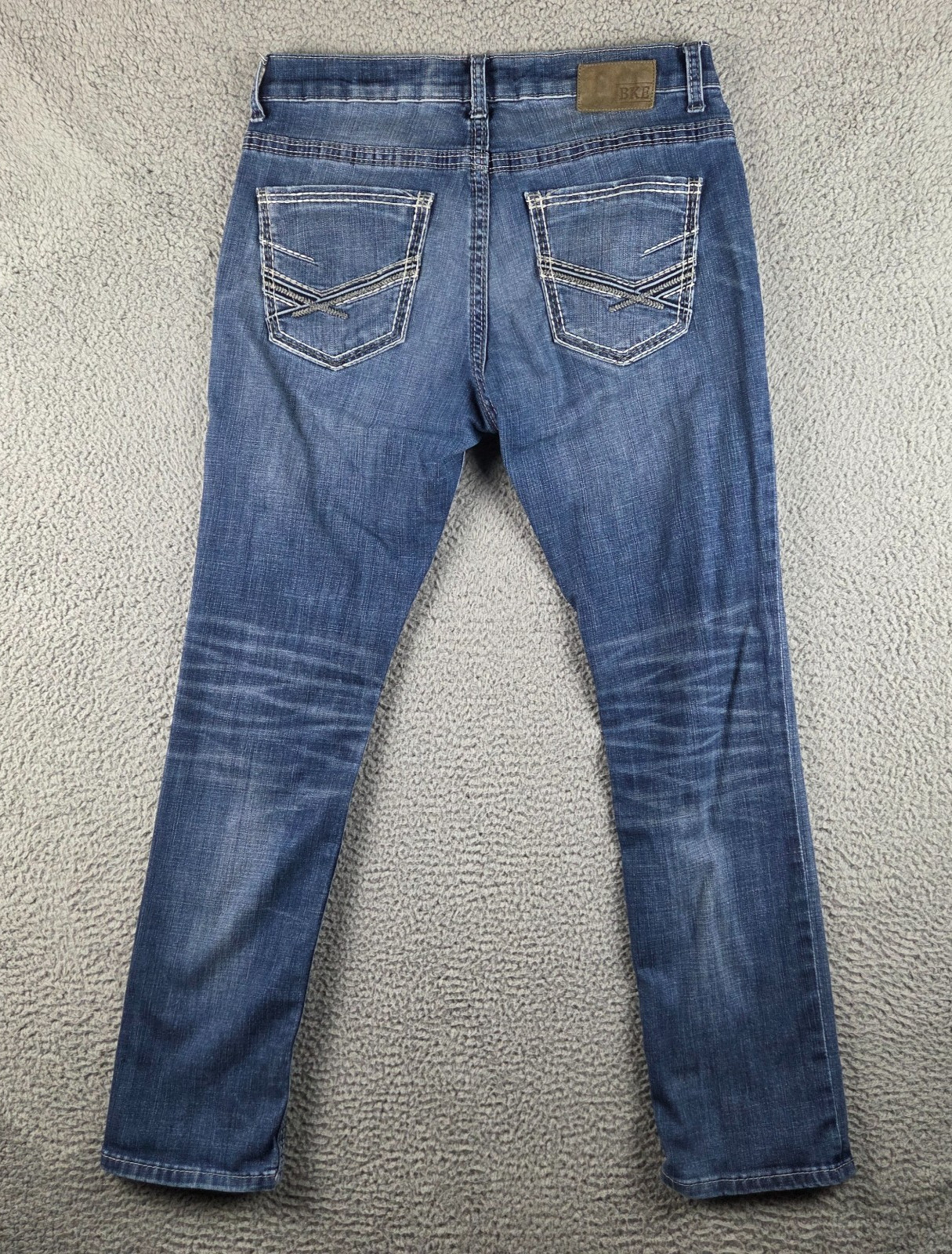 BKE Alec Jeans Mens 34R (33×31) Blue Straight Denim Stretch Casual