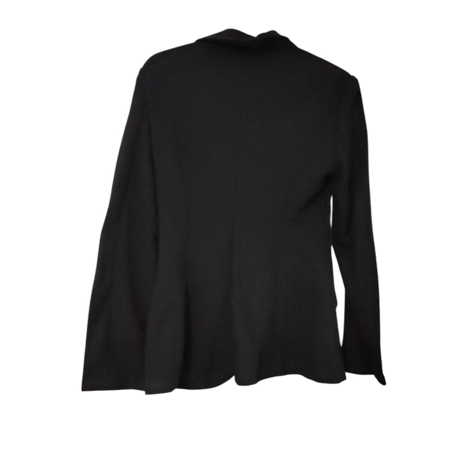 shein women blazer black button up long sleeve collared lapel pockets size S